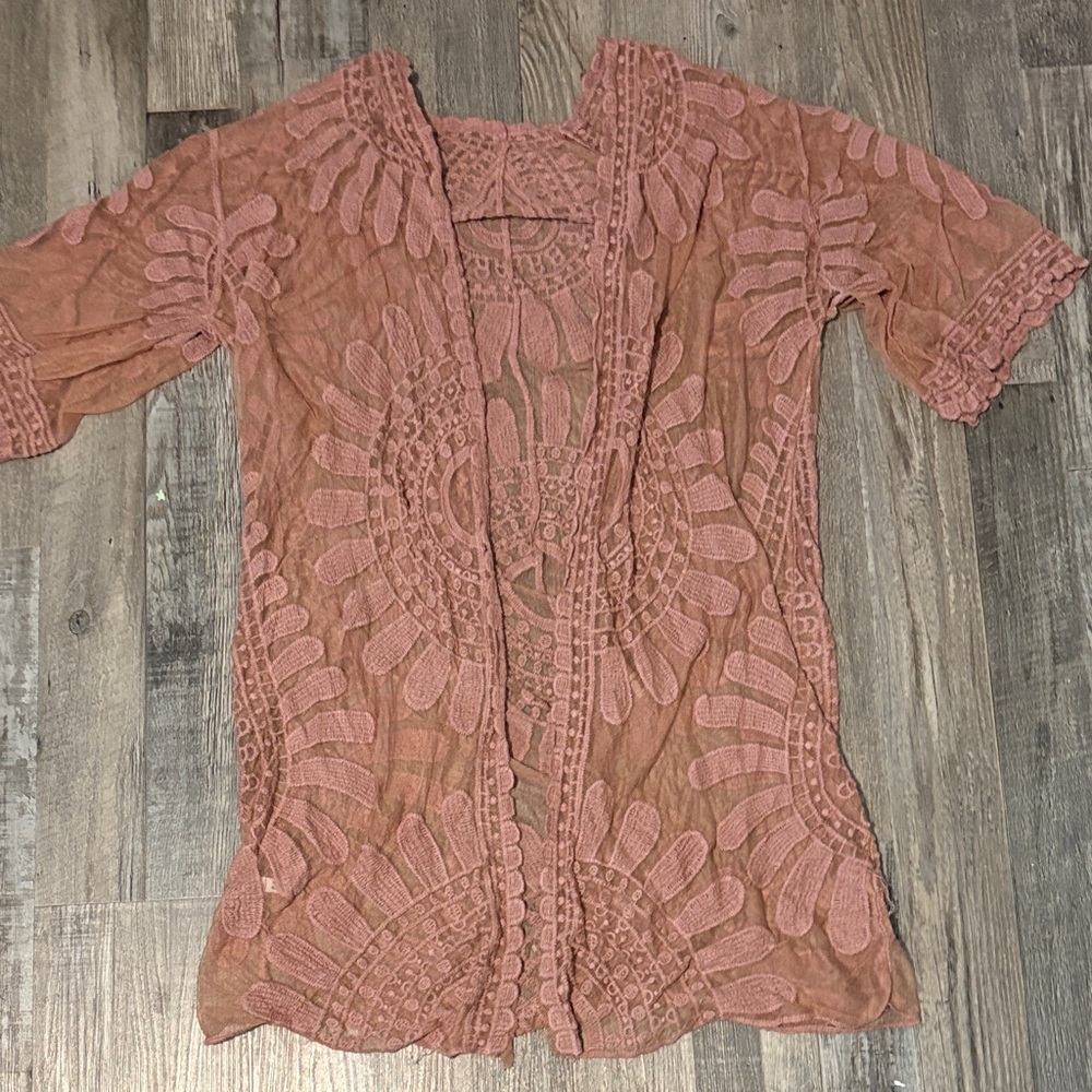 Boho Pink Lace Cardigan